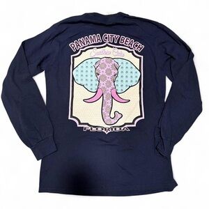 Gildan Navy Shirt with Pink Elephant Design